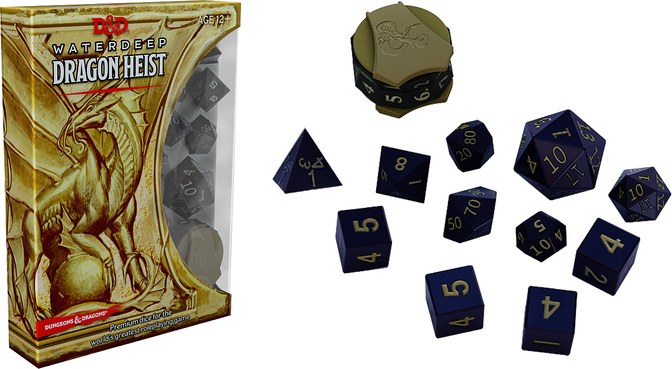 Dungeons & Dragons 5th Edition Waterdeep Dragon Heist - D&d Waterdeep Dragon Heist Dice (1308x719), Png Download