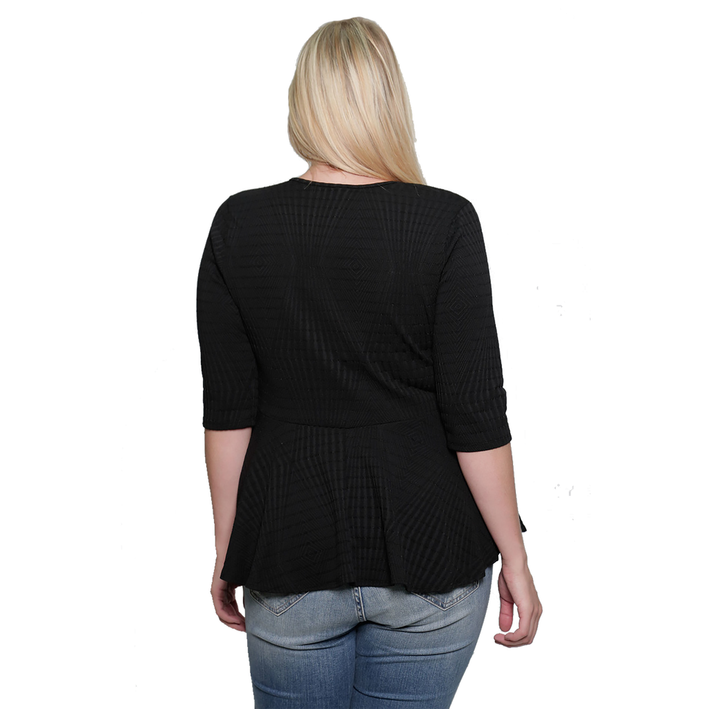 Plus Size Peplum Blouse With Plunging Corset Made In - Cardigan (1024x1024), Png Download