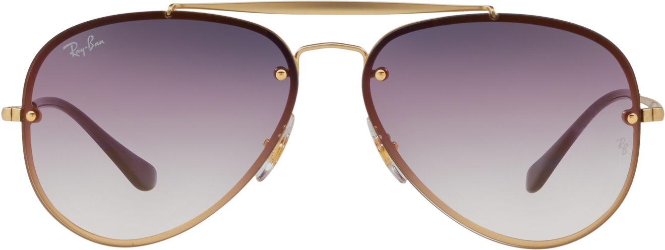 Sunglasses Ray Ban Aviator Blaze Gold Matte Rb3584n - Sunglasses (2000x1000), Png Download