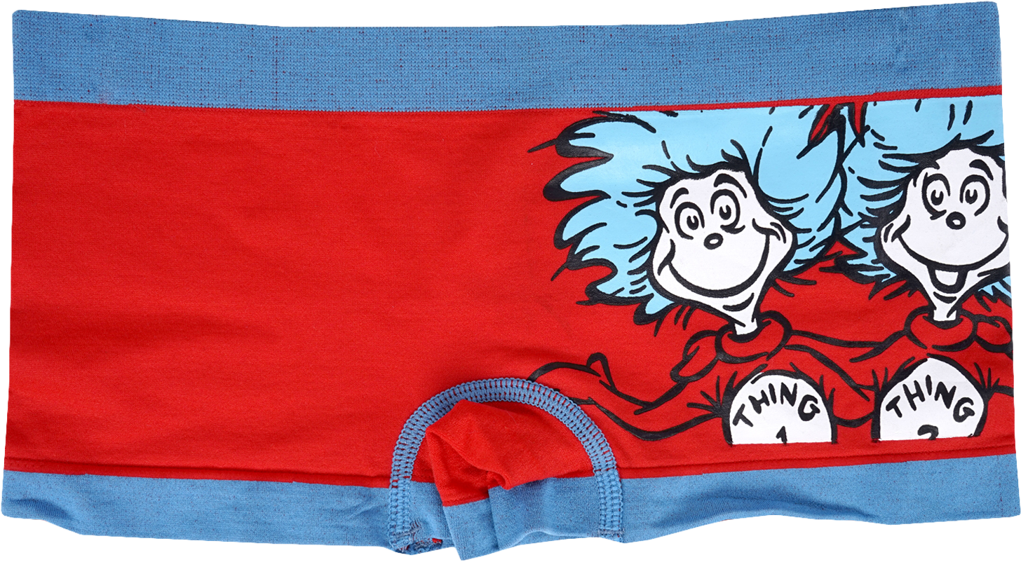 Dr. Seuss Thing One And Thing Two Seamless Boyshort (1500x1000), Png Download