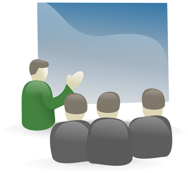 Presentation, People, Meeting, Group, Green, Man, Male - Powerpoint Clip Art (841x720), Png Download