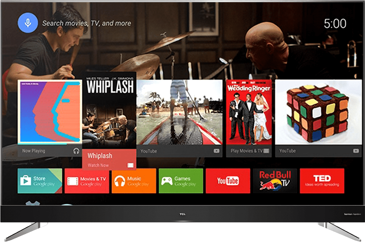 55" C2 Uhd Android Tv With Voice Control Remote - Sharp 58 Inch 4k Tv (1335x900), Png Download