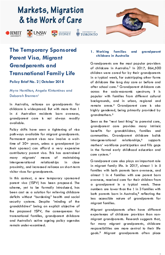 The Temporary Sponsored Parent Visa, Migrant Grandparents - Document (595x842), Png Download