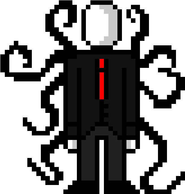 Slenderman - Pixel Art Slenderman (885x675), Png Download