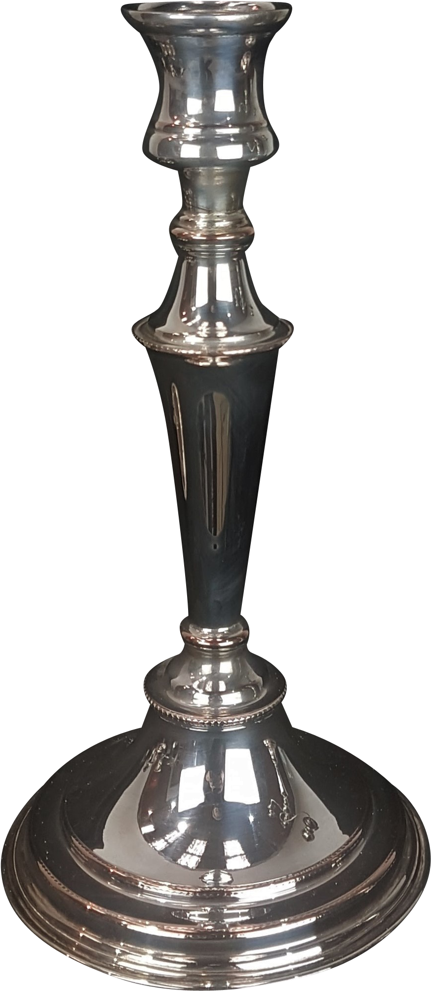 Pair Of Silver Plated Candlebra - Tower (992x2263), Png Download