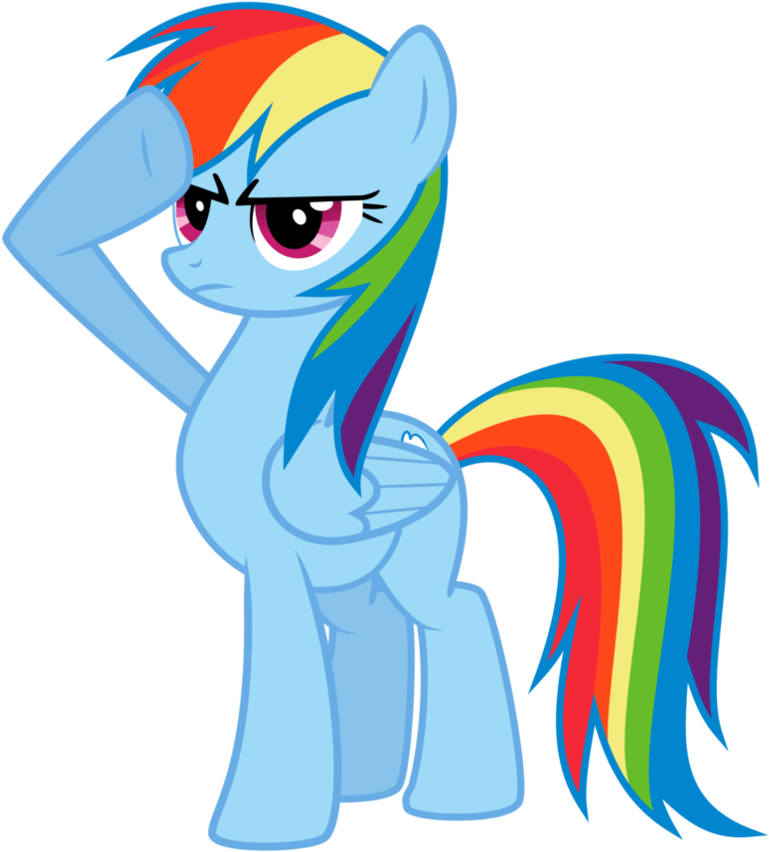 Fanmade Rainbow Dash Saluting By Lixr - Rainbow Dash Salute Vector (894x894), Png Download