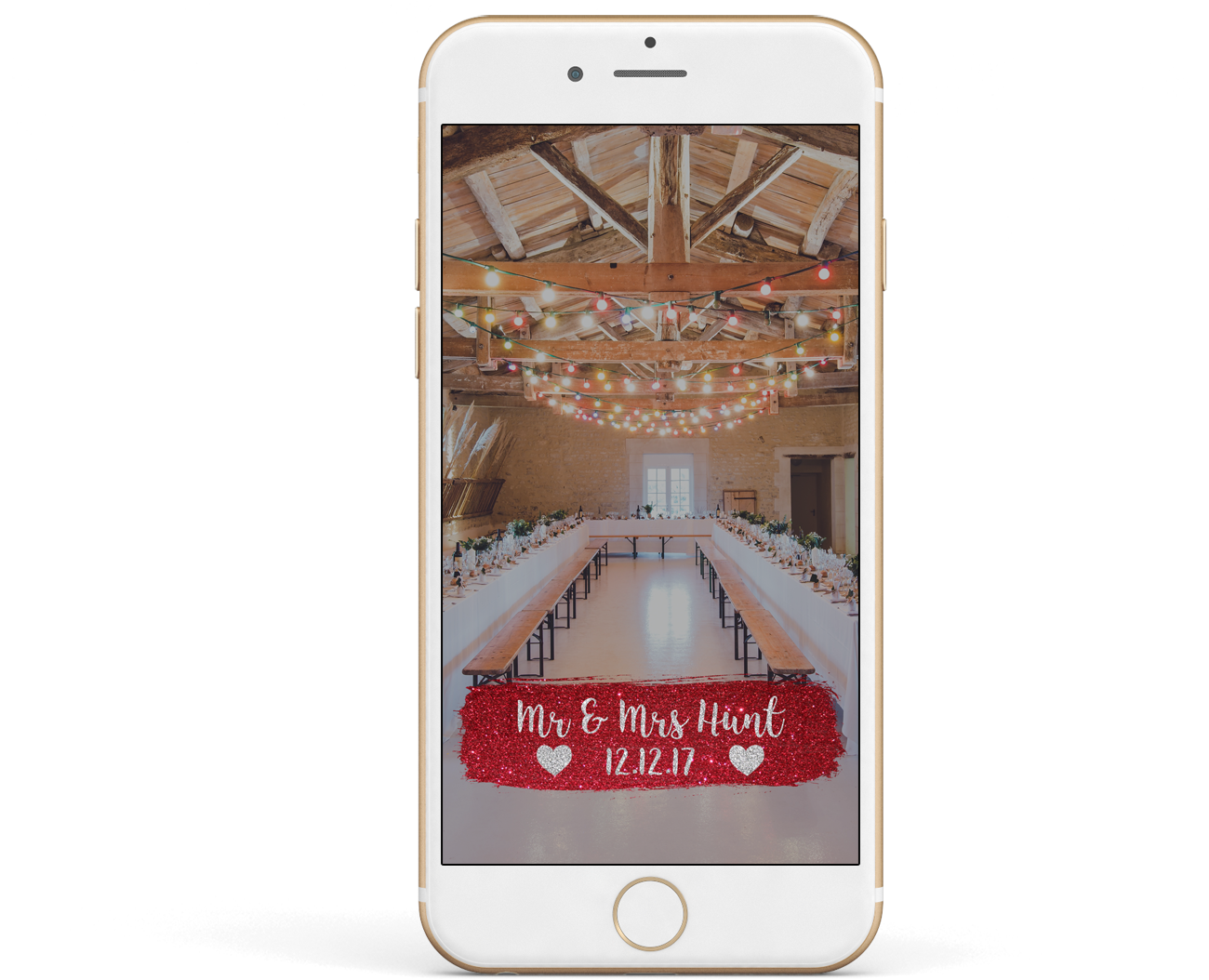 Red & Silver Glitter Banner (1444x1066), Png Download