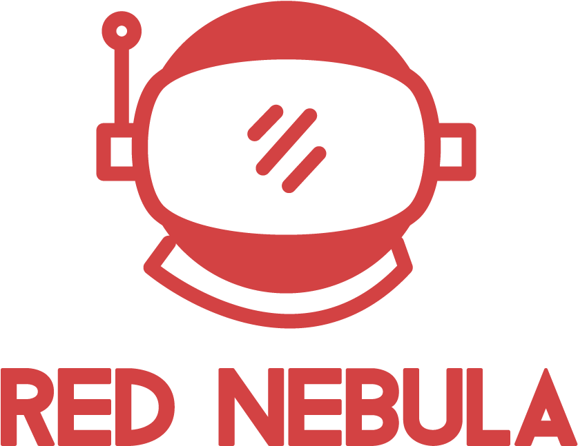 Red Nebula Astronaut Space Typography Vector Logo Illustration - Dribbble (1000x750), Png Download