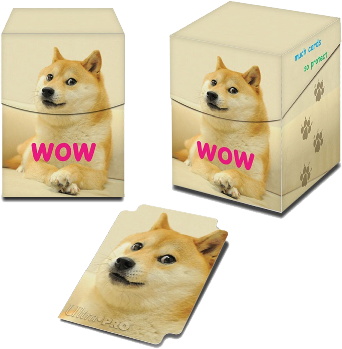 Ultra Pro Deck Box-pro 100 Doge - Ultra-pro Officially Licensed Doge Pro-100+ Deck Box (680x695), Png Download