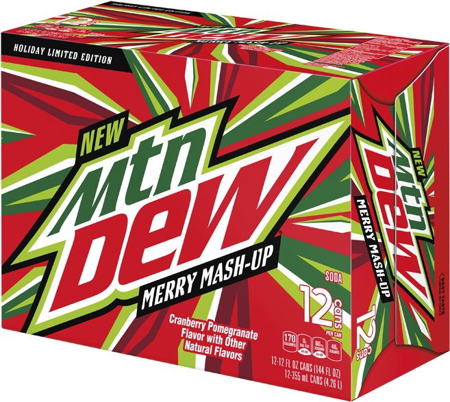 Mountain Dew Merry Mash-up Is Here For The Holidays - Mountain Dew 12 Pack Cans (672x672), Png Download