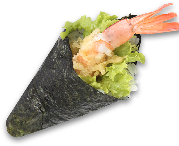 Tempura Prawn - Prawn Tempura Hand Roll (600x600), Png Download