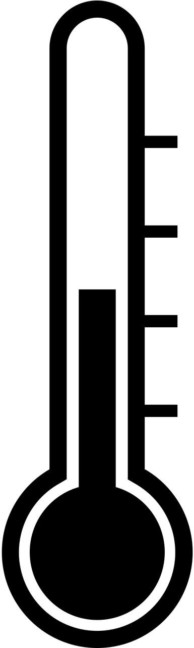 Thermometer Black And White (640x1280), Png Download