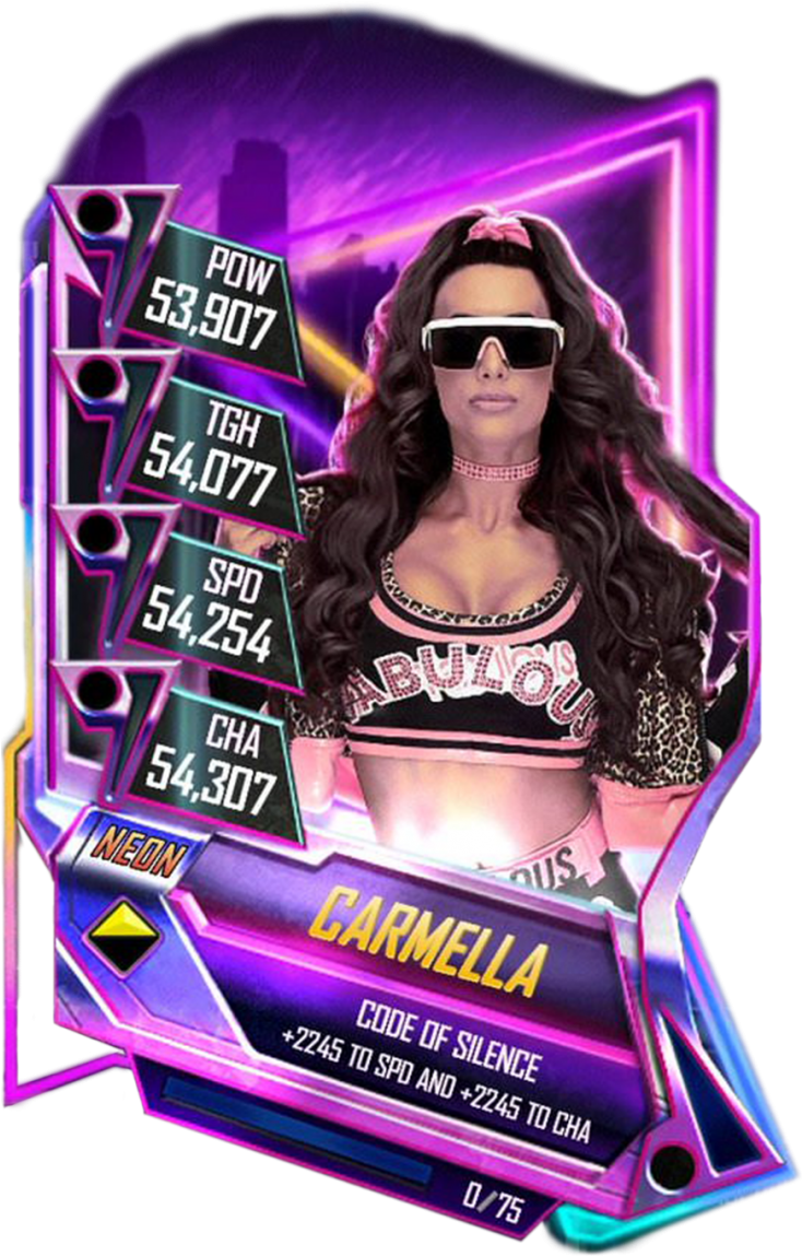 Carmella S5 23 Neon - Neon Card Wwe Supercard (733x1158), Png Download