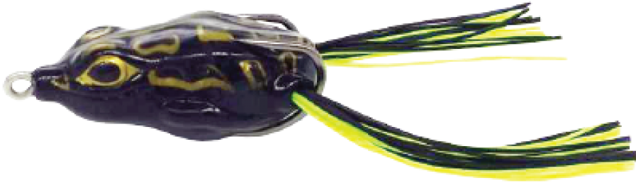 Crazy Frog 4,5cm 9gr Preto Com Amarelo - Isca Crazy Frog Yara Sapinho De Borracha Cor 24 Preto (900x900), Png Download