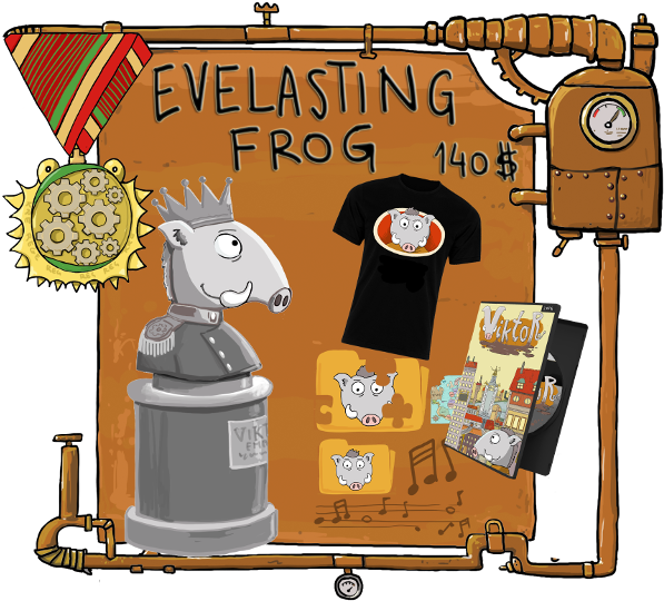 A Stuffed Toy Viktor Or A Hand Painted 3d Statuette - Cartoon (650x570), Png Download