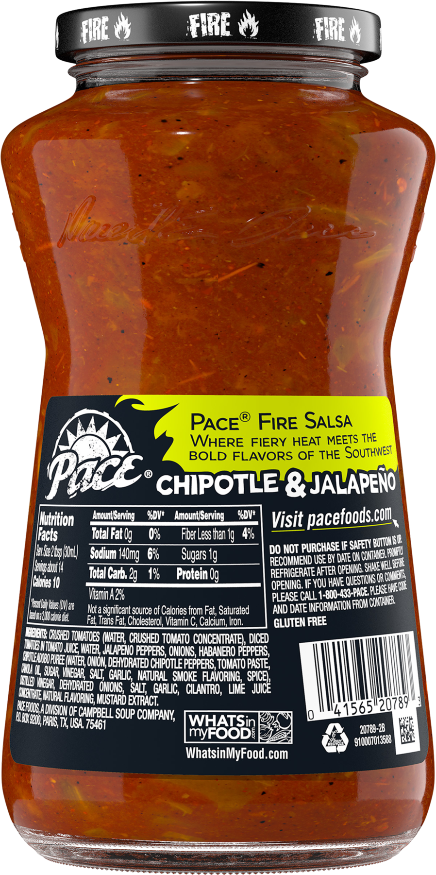 Pace Fire Mango & Habanero Salsa - 16 Oz Bottle (1800x1800), Png Download
