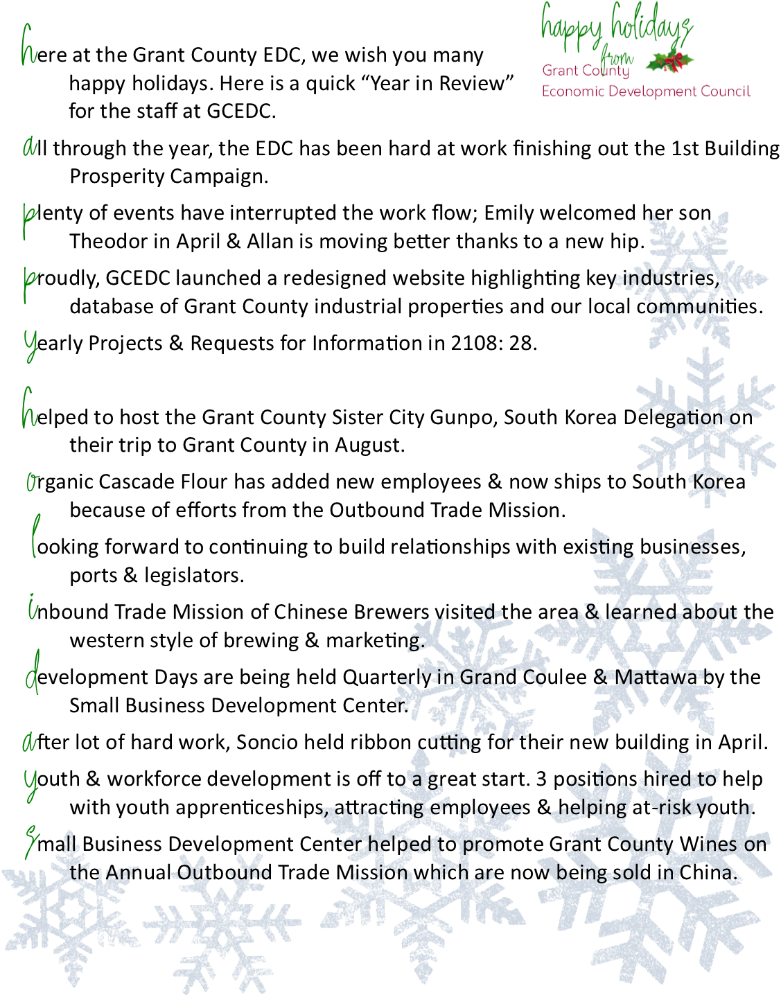 Happy Holidays From The Grant County Edc (1133x1480), Png Download