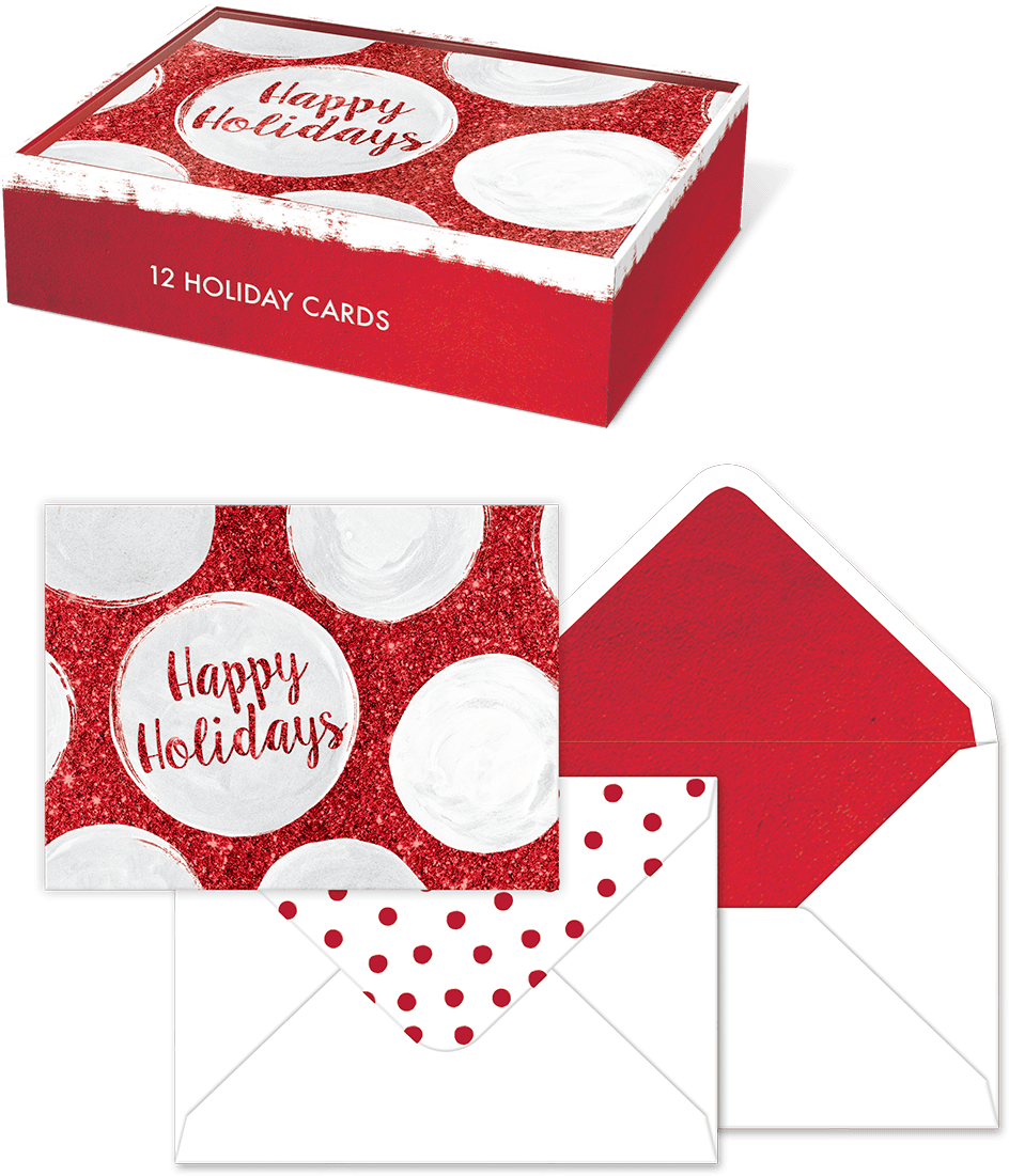 Red Bold Dot Holiday Boxed Cards - 'happy Greeting Cards By Lady Jayne Ltd. - 'happy Holidays' (1200x1200), Png Download