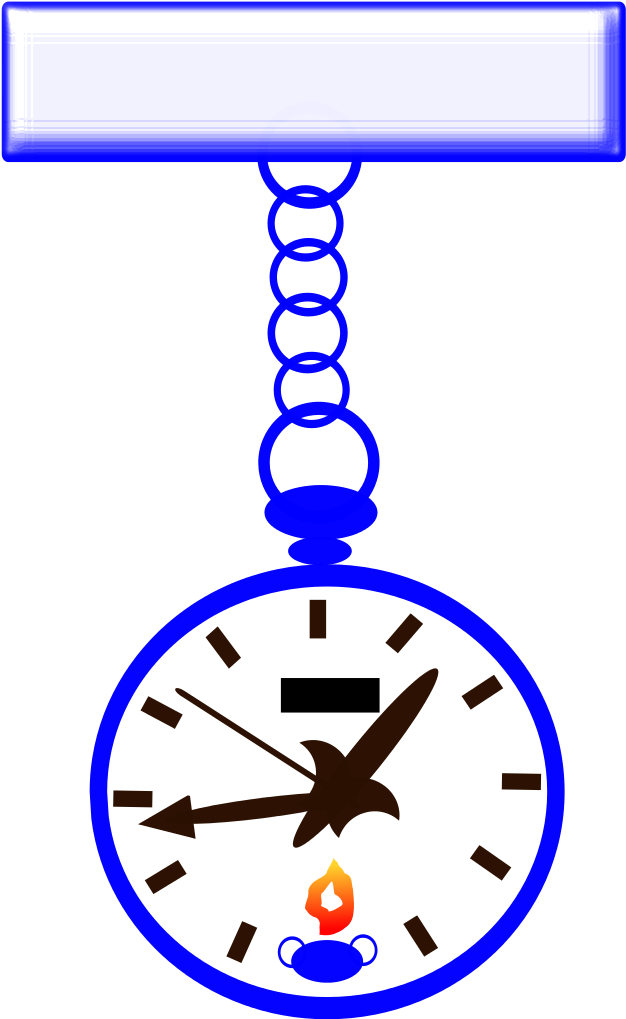 Nurses Fob Watch - Vector Art Clock Face (666x1024), Png Download