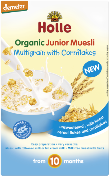 Cereal With Milk Png Clipart Royalty Free Download - Holle Organic Junior Muesli Multigrain W Cornflakes (600x600), Png Download