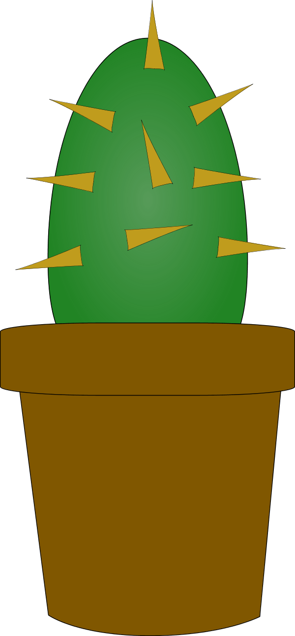 Clip Art Library - Spiky Cactus Clip Art (600x1291), Png Download