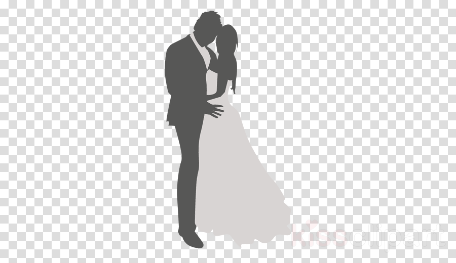 Wedding Couple Silhouette Png Clipart Bridegroom Wedding - Clip Art (900x520), Png Download