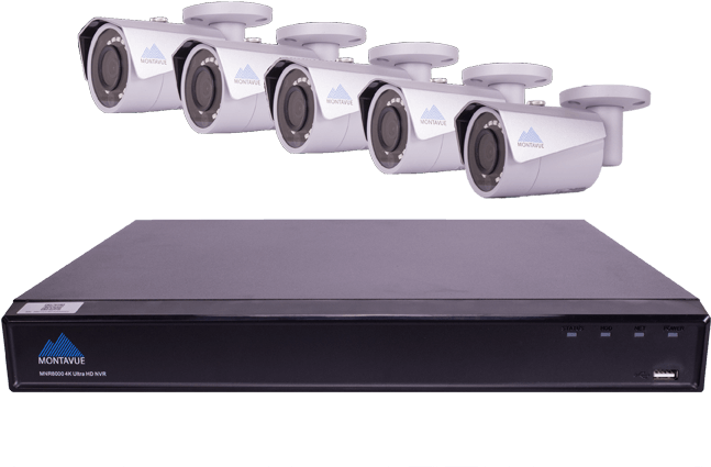 Montavue 4k Ultra Hd Ip Nvr Surveillance System W/ - Closed-circuit Television (670x800), Png Download