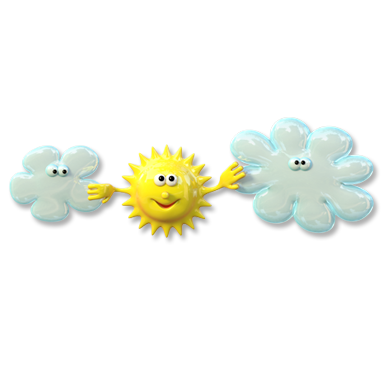 Next - Stickers Effet 3d- Soleil Et Nuages (800x800), Png Download
