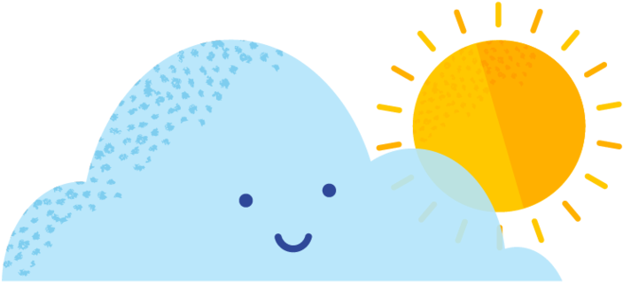 Clouds And Sun Illustration - Illustration (1000x494), Png Download