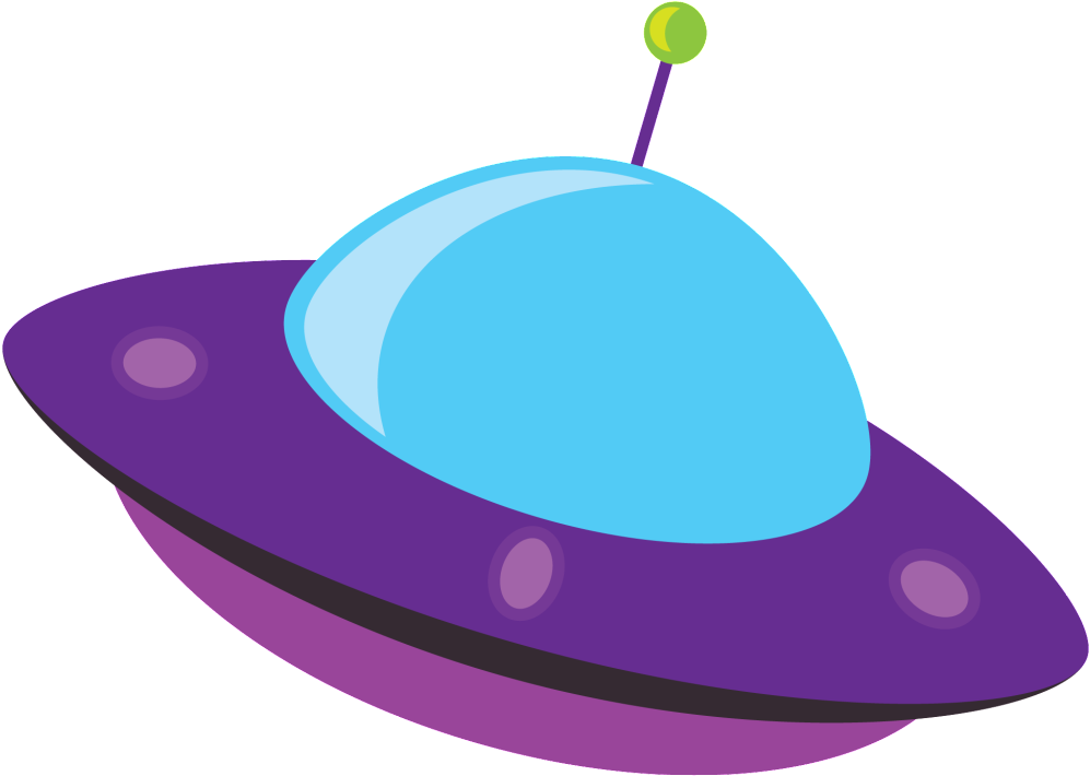 Cartoon Alien Flying Saucer Png Element - Purple Spaceship (1024x745), Png Download