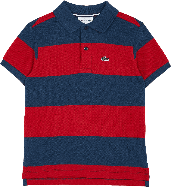 Navy & Red Striped Petit Pique Polo Shirt - Polo Shirt (700x700), Png Download