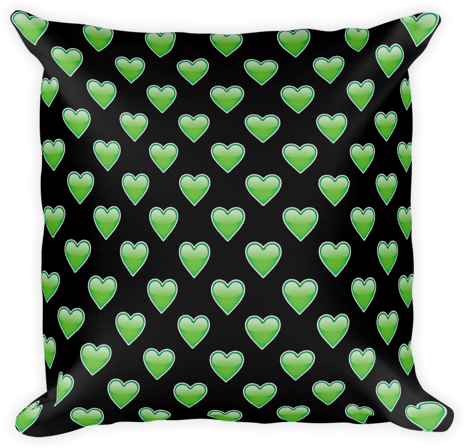 Green Heart-just Emoji - Pillow (1000x1000), Png Download
