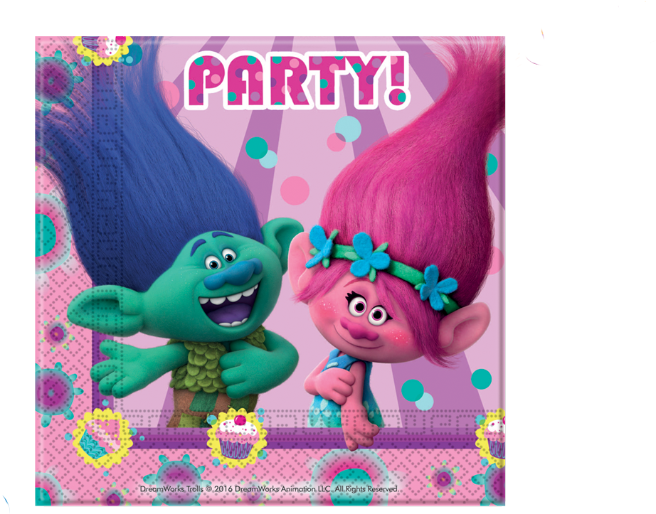 Set Of 20 Trolls Napkins (1000x800), Png Download