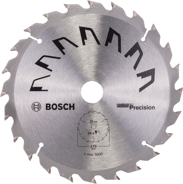 Circular Saw Blade Precision - Bosch Circular Saw Blade Precision 170x2x20 T24 2609256857 (599x600), Png Download