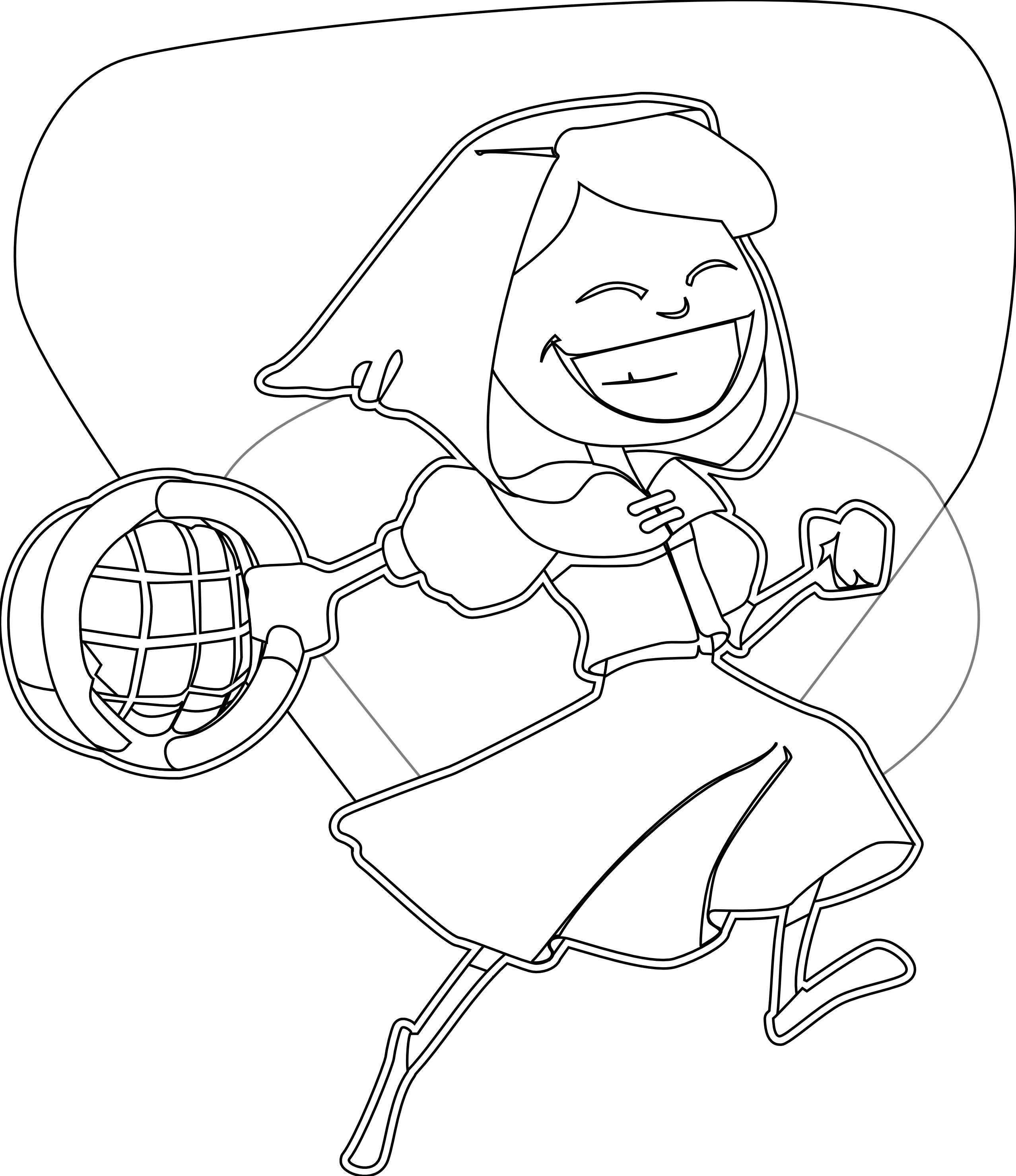 Red Riding Hood Svg - Cartoon (2555x2957), Png Download