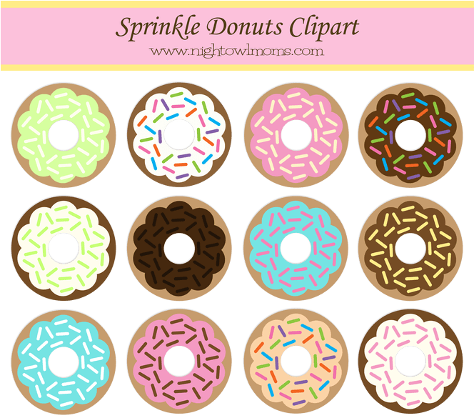 Doughnut Clipart Real Donut - Purple Sprinkled Donut Clipart (663x591), Png Download