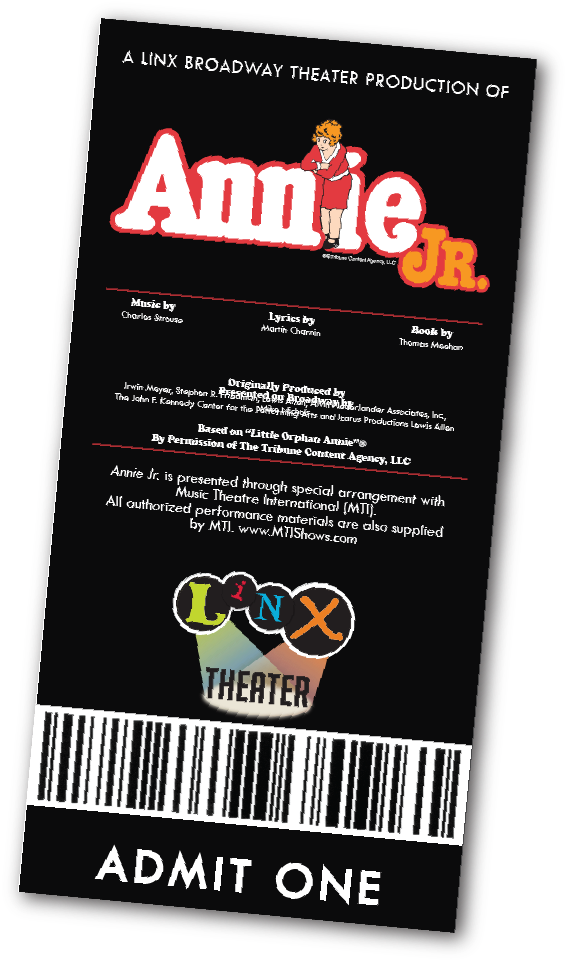 Linx Theater's Broadway Performers Present Annie Jr - Annie Tickets (625x1042), Png Download