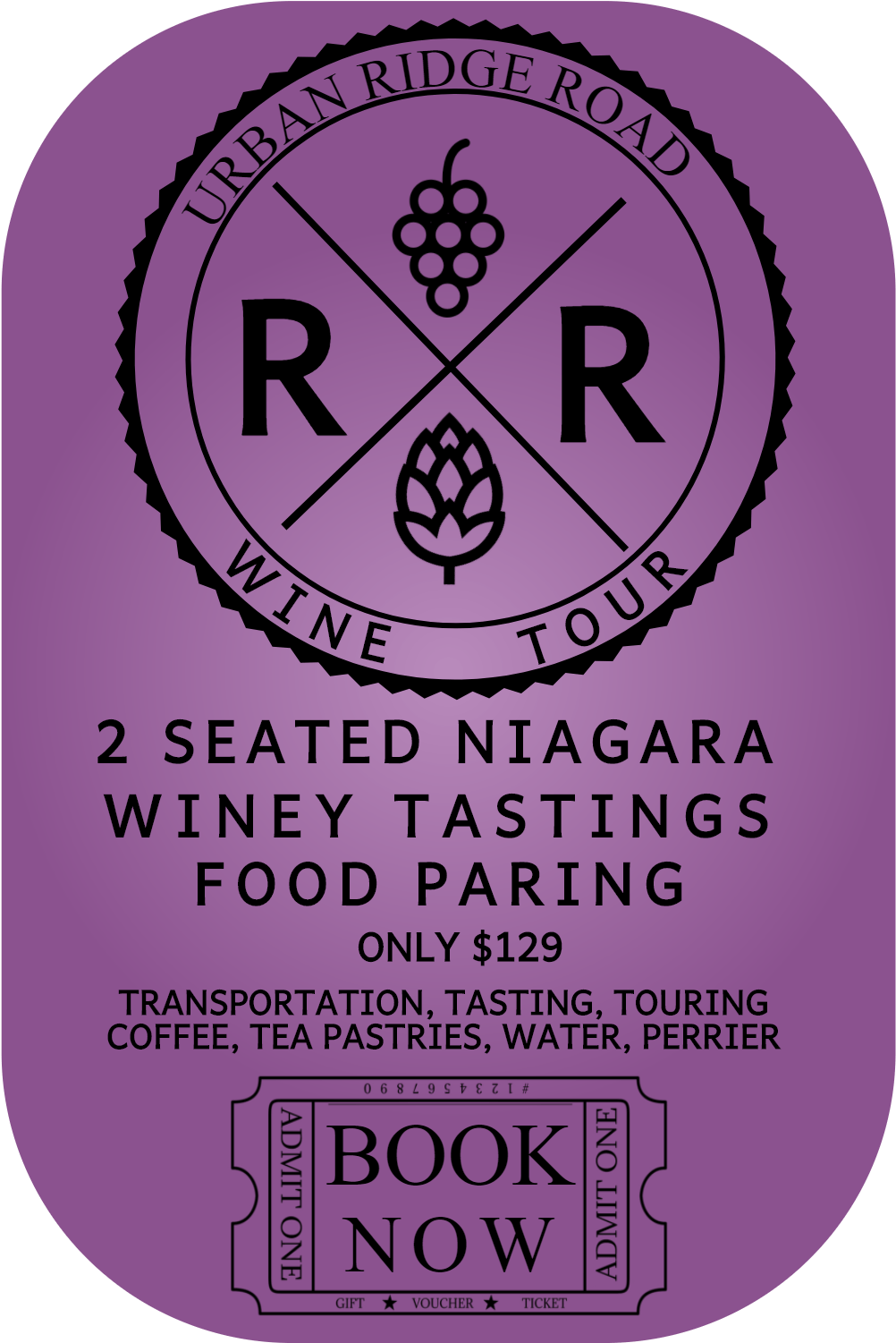 Purple And Black Ridge Road Urban Wine Tour Logo - 今井 キラ (1024x1612), Png Download