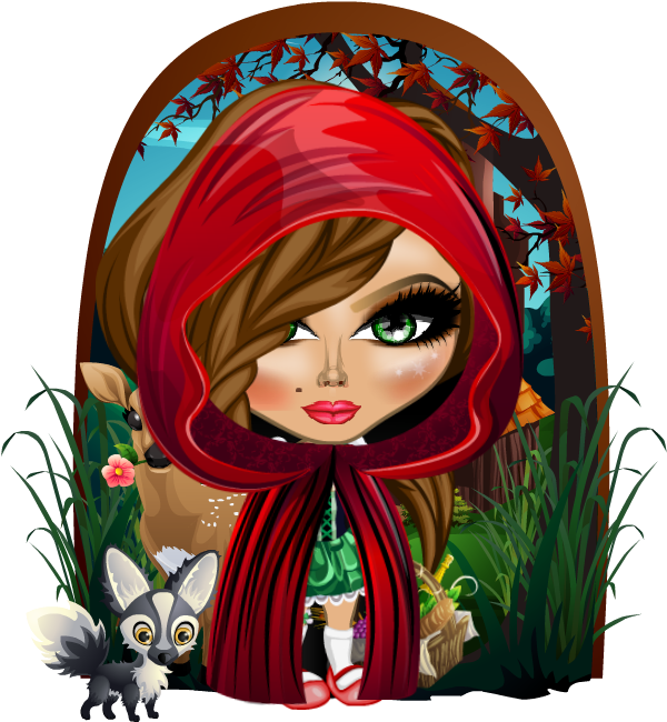 Little Red Riding Hood Before She Runs Into The Wolf - Illustration (600x800), Png Download