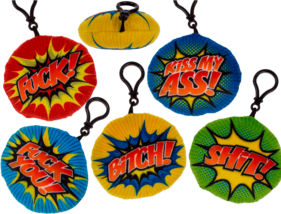 Plush Hanger With Slogans Ii With Carabiner Hook & - Electric Battery (945x709), Png Download