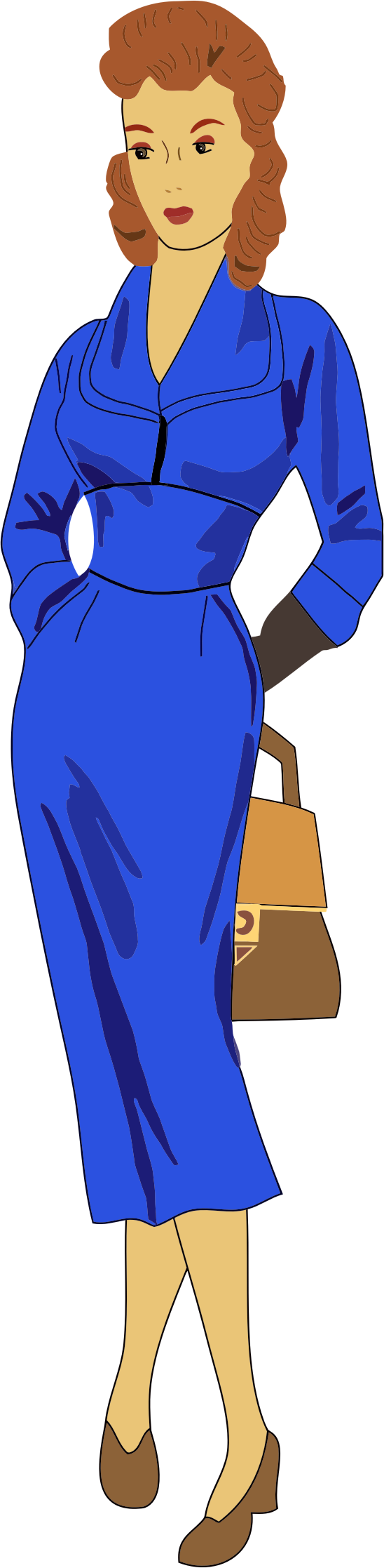 This Free Icons Png Design Of Vintage 1940s Woman (548x2234), Png Download