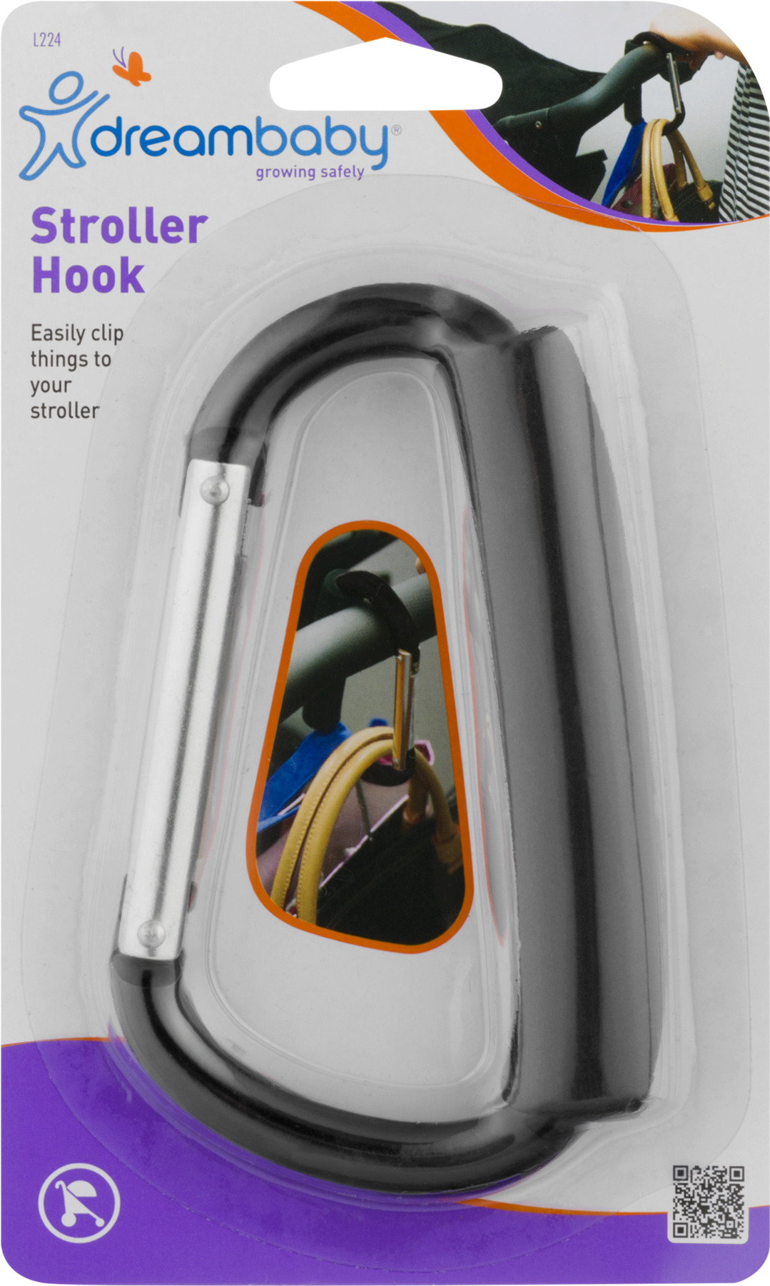 Stroller Clip Carabiner - Dreambaby - Silicone Finger Toothbrush (1800x1800), Png Download