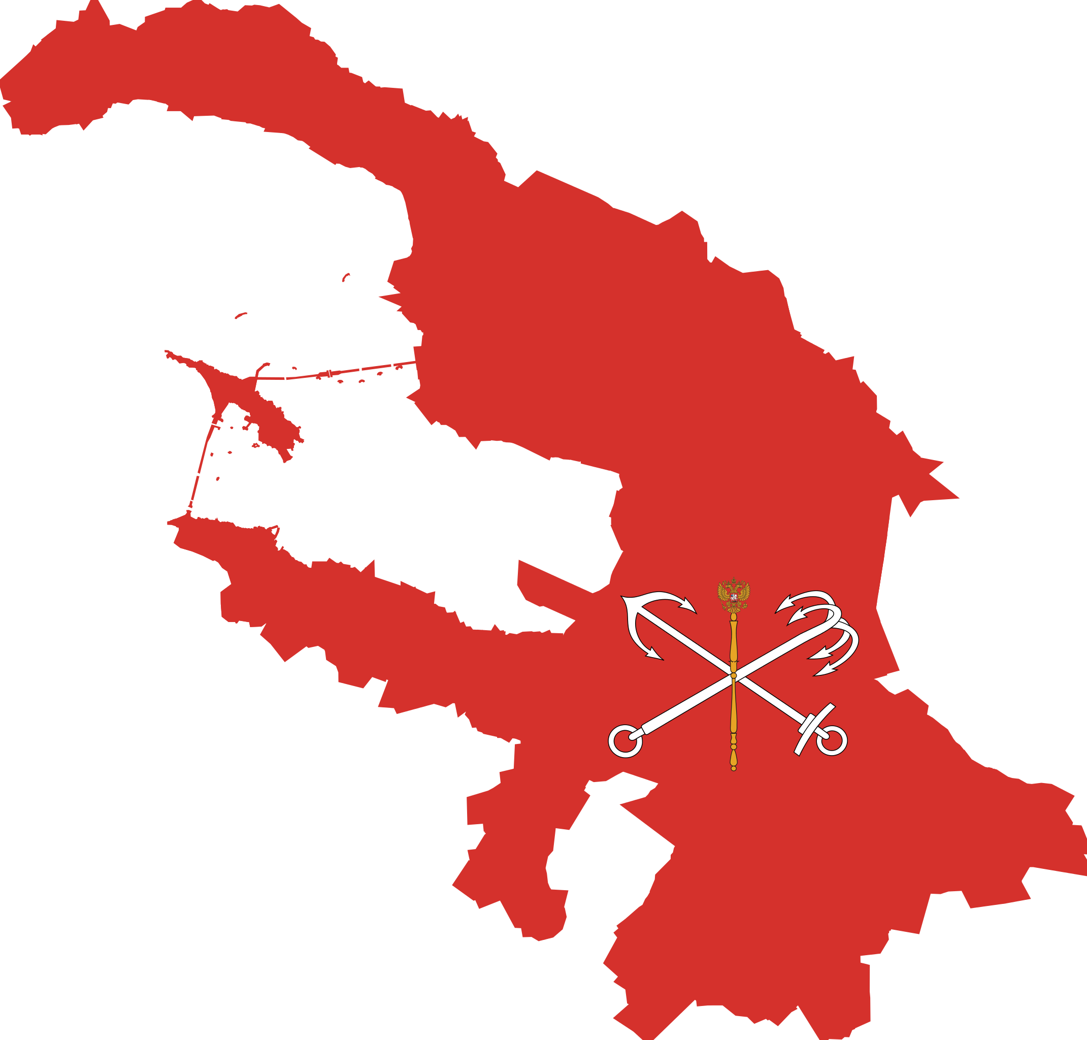 Flag-map Of Saint Petersburg - Saint Petersburg Map Vector (2141x2048), Png Download