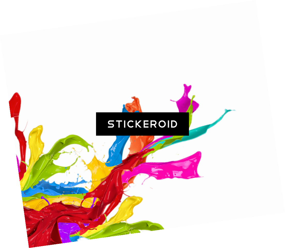 Paint Splatter Left Corner Footer - White Background Color Splash (1104x958), Png Download