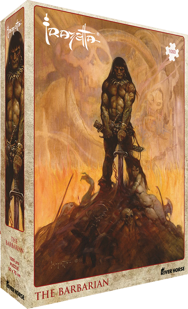 Jigsaw Puzzle Featuring Frazetta The Barbarian - Conan The Barbarian Frazetta (654x1075), Png Download