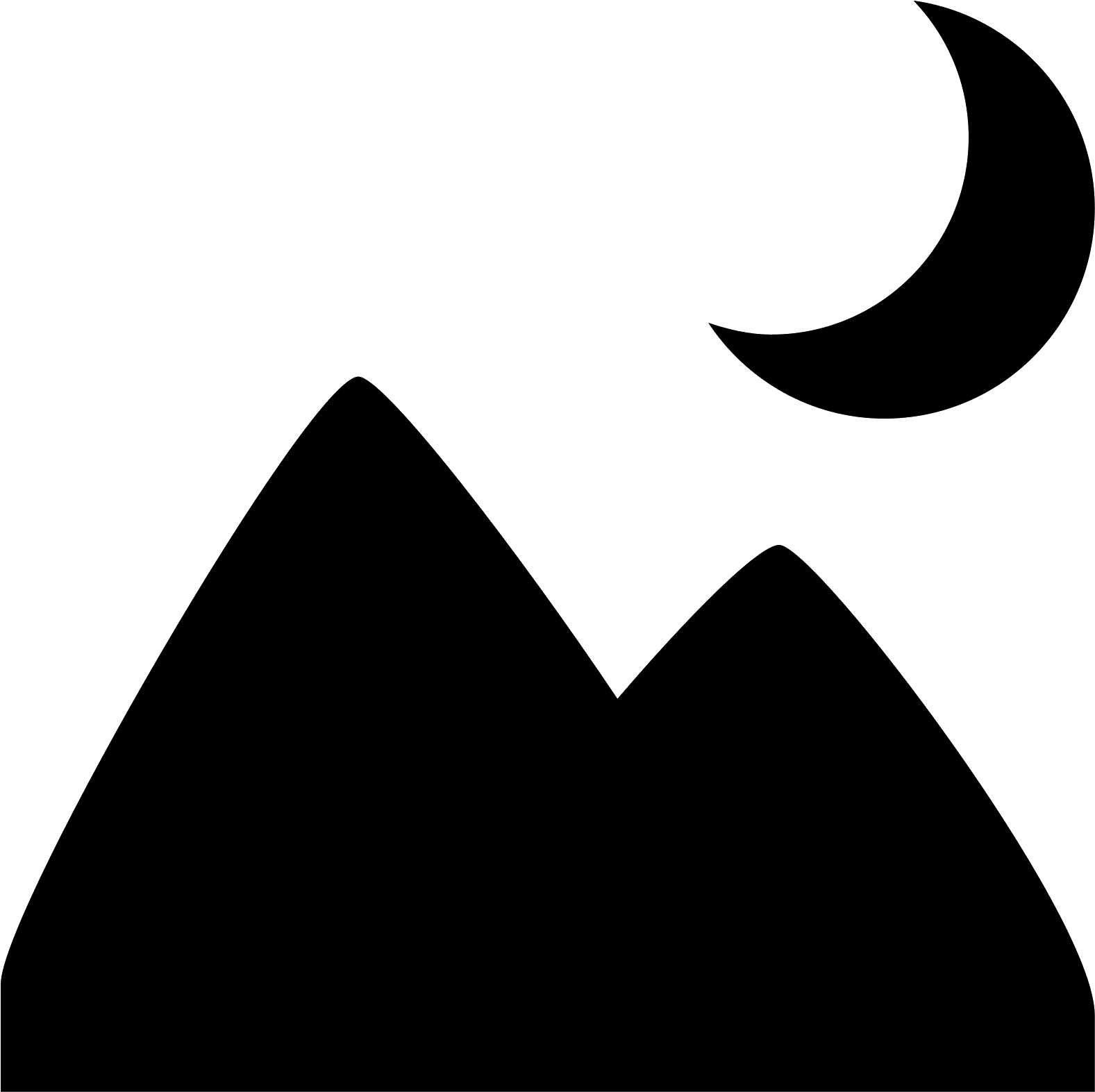 Night Landscape Icon (1600x1600), Png Download
