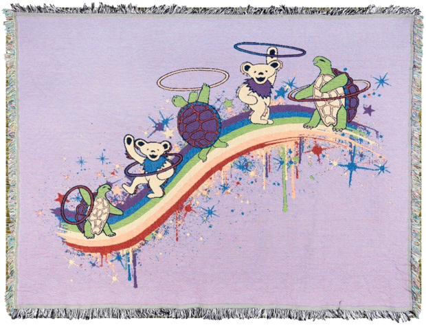 Grateful Dead Rainbow Hoopers Woven Cotton Blanket - Blanket (620x620), Png Download