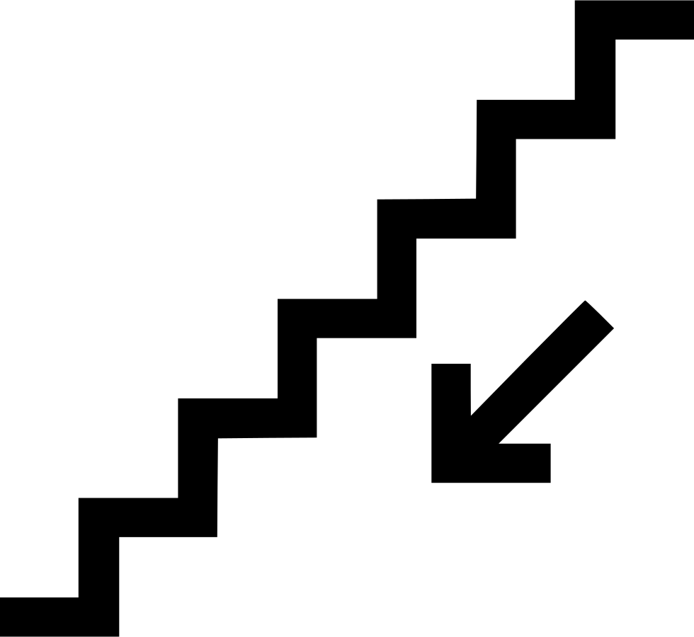 Stairs Icon Png Vector Black And White Stock - Stairs Down Icon Svg (980x900), Png Download