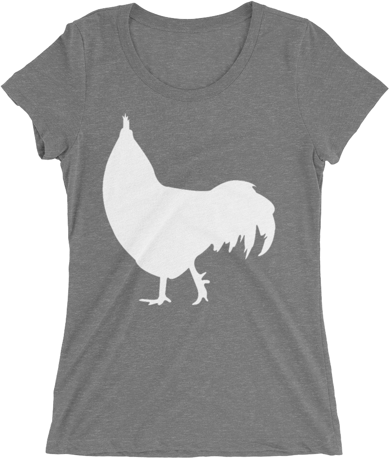 White Chicken Silhouette For Tshirts Mockup Flat Front (1000x1000), Png Download