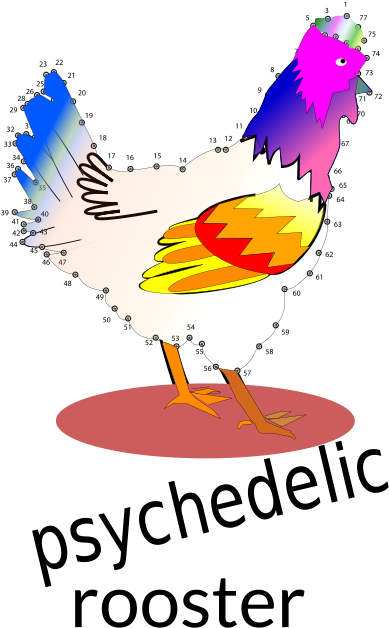 Free Psychedelyc Rooster - Clip Art (618x800), Png Download